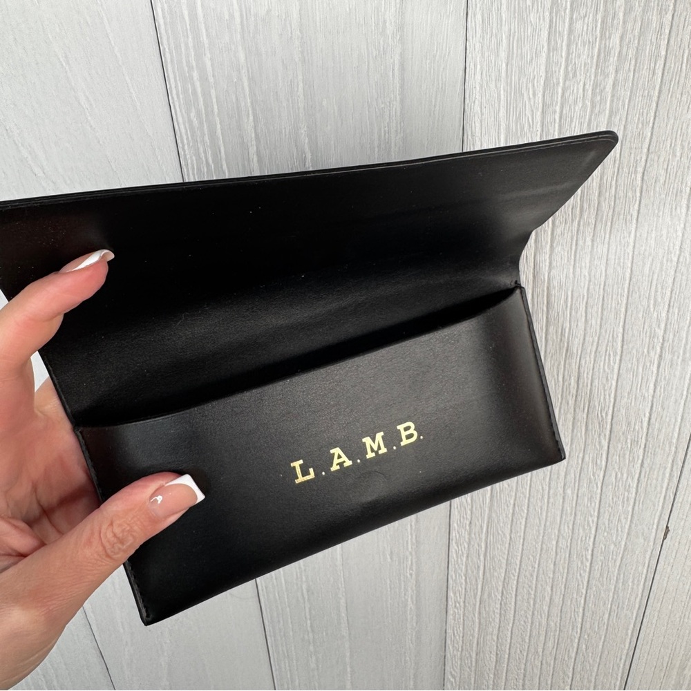 LAMB Black Leather Magnetic Eyeglass & Sunglasses Case | Semi-Hard